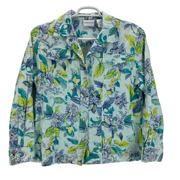 Alfred Dunner Cotton Spandex Long Sleeve Snap Button Womens 12 Jacket - Picture 1 of 6